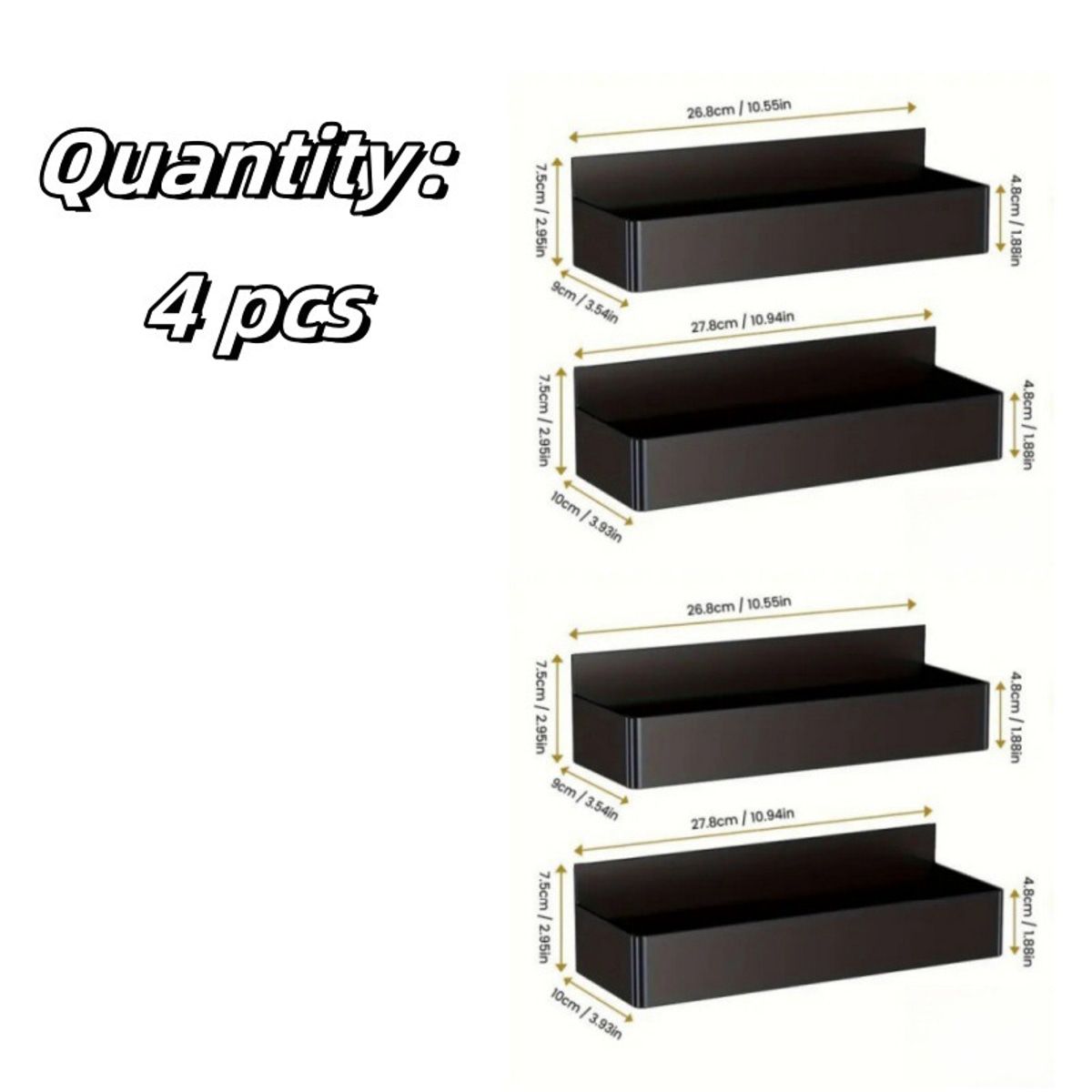 4 Pcs Magnetic Wall Storage Racks Organiser | StorageOZ