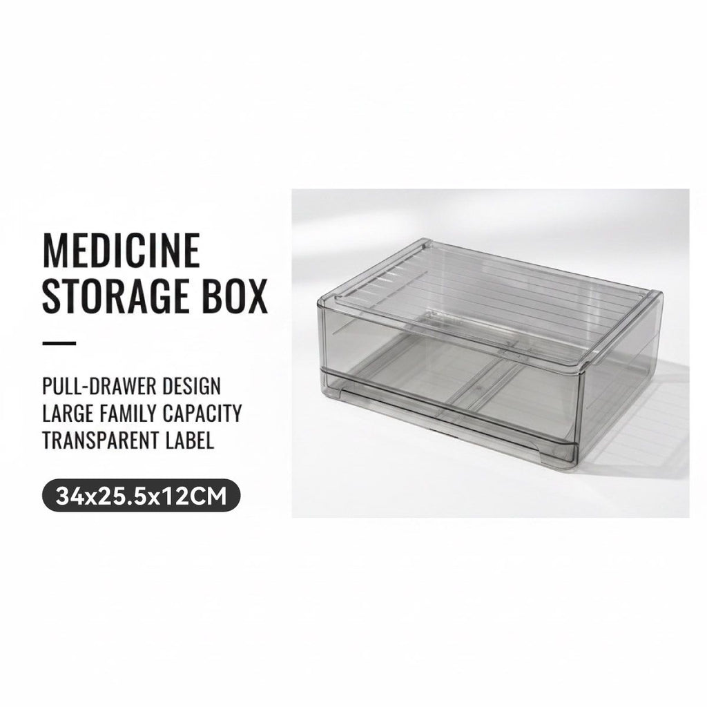 Grey Medicine Storage Box Home Organiser | StorageOZ