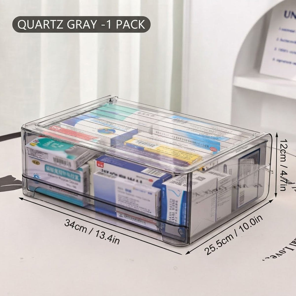 Grey Medicine Storage Box Home Organiser | StorageOZ