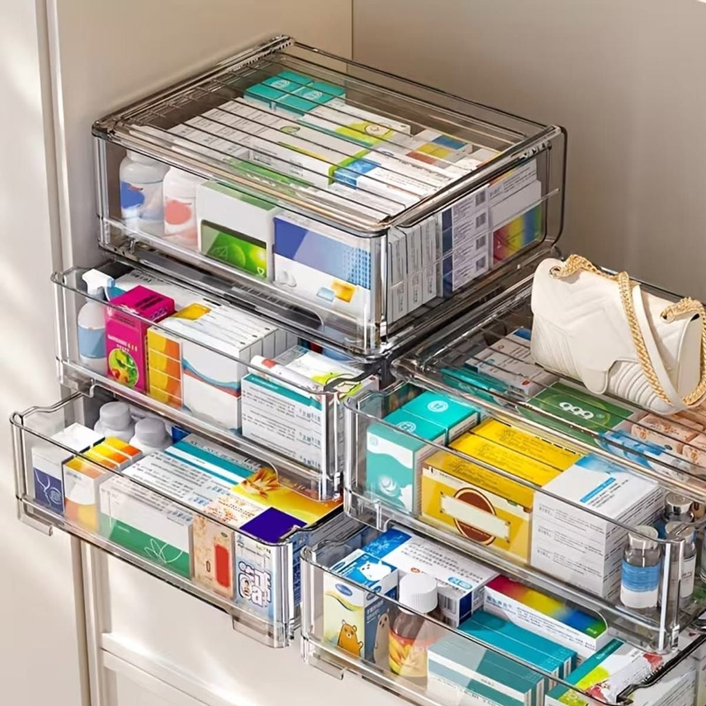 Grey Medicine Storage Box Home Organiser | StorageOZ