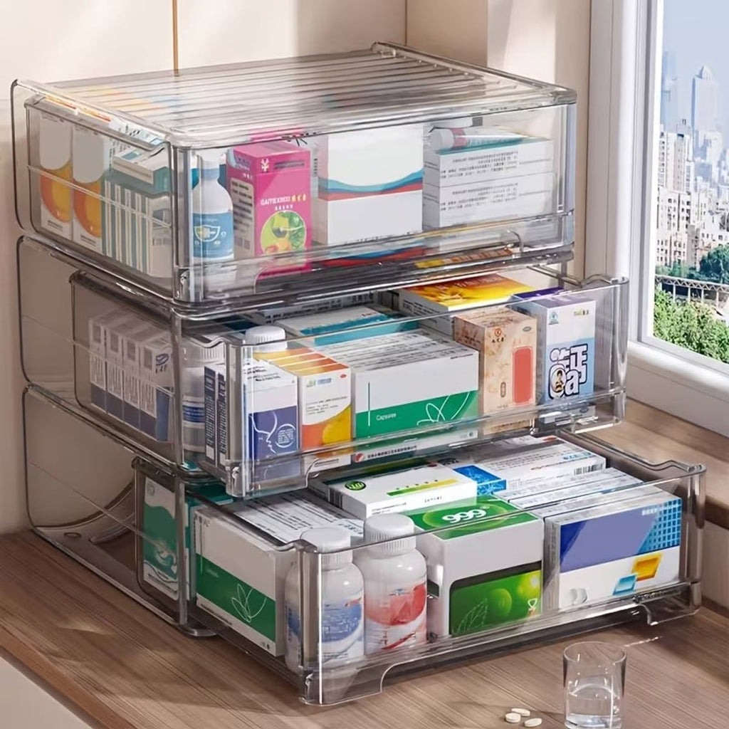 Grey Medicine Storage Box Home Organiser | StorageOZ