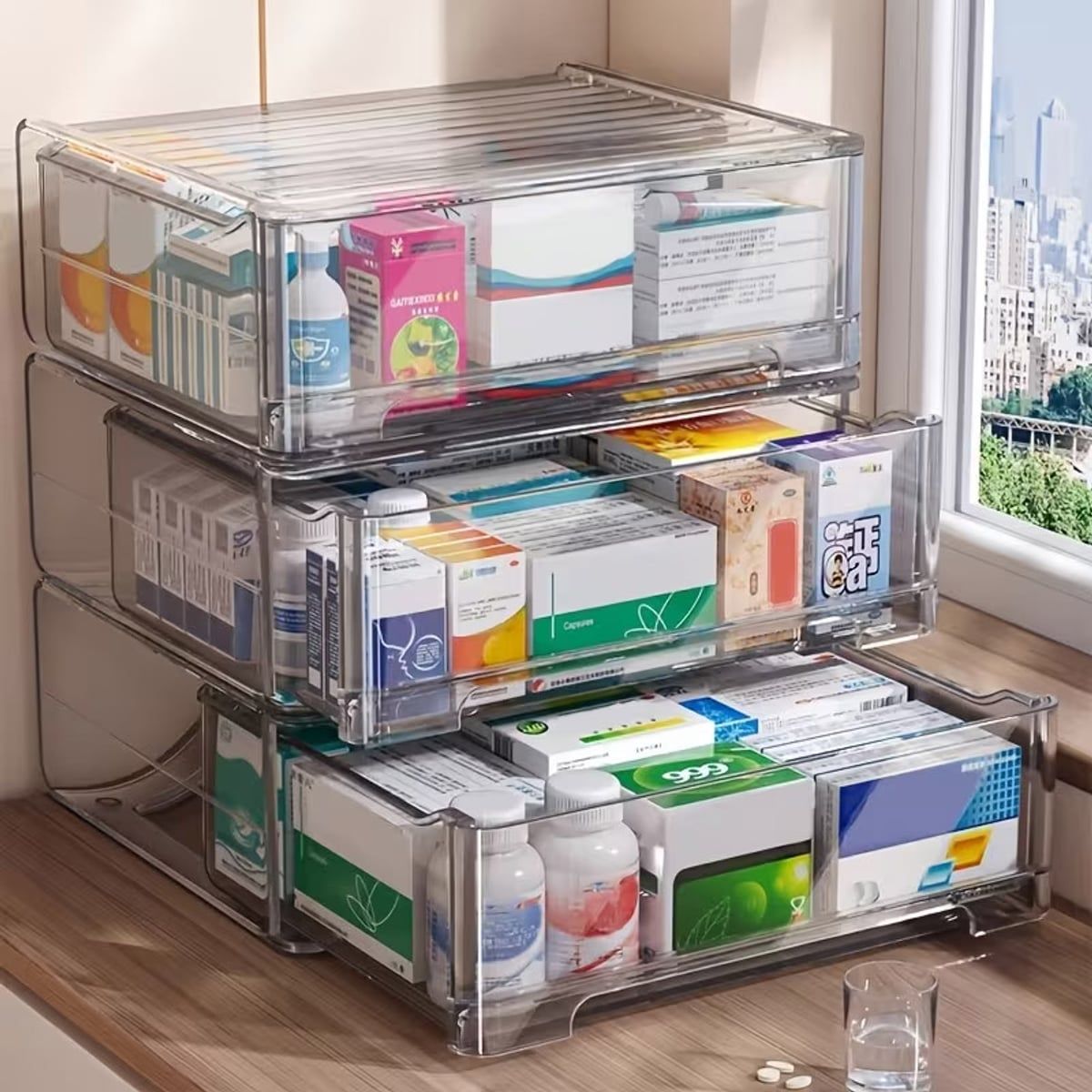 Grey Medicine Storage Box Home Organiser | StorageOZ
