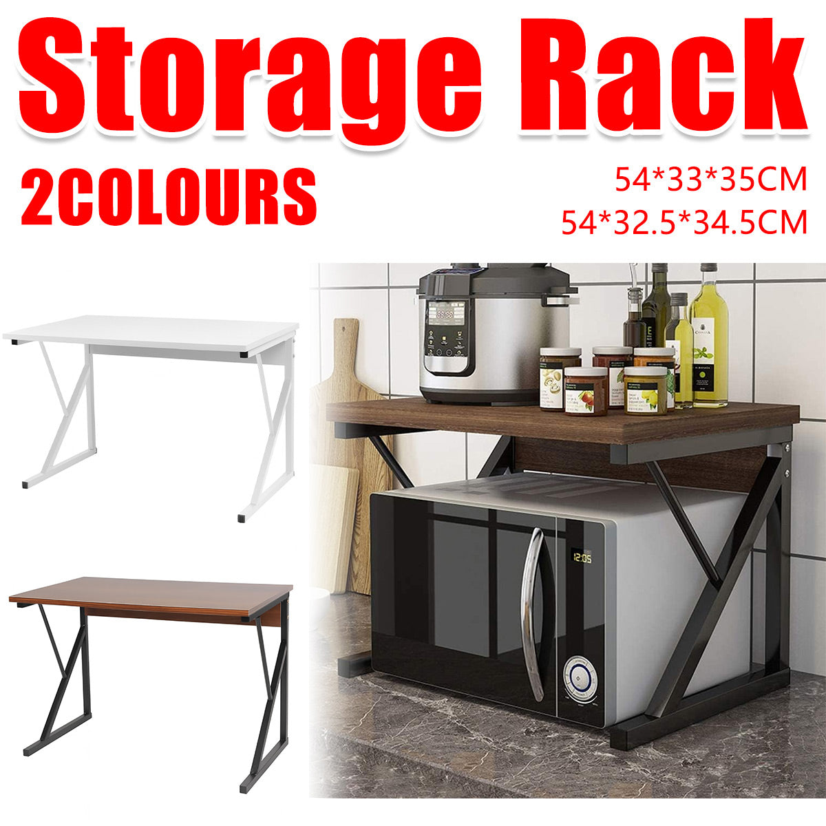 Microwave Stand Storage Rack Two Colours | StorageOZ