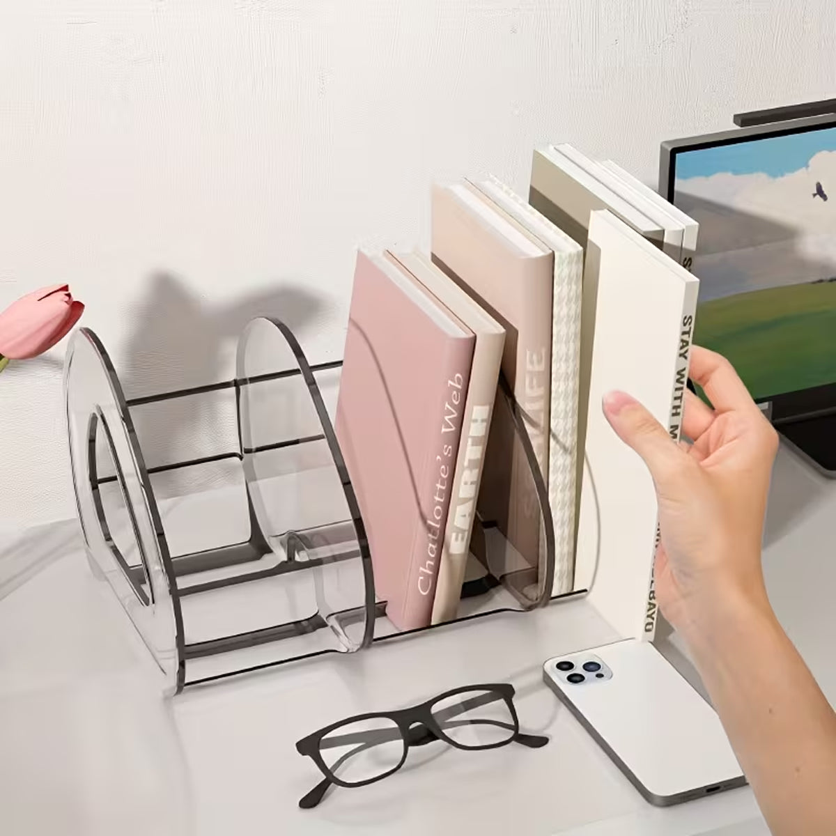 Clear Bookshelves Two Sizes Home Organiser | StorageOZ