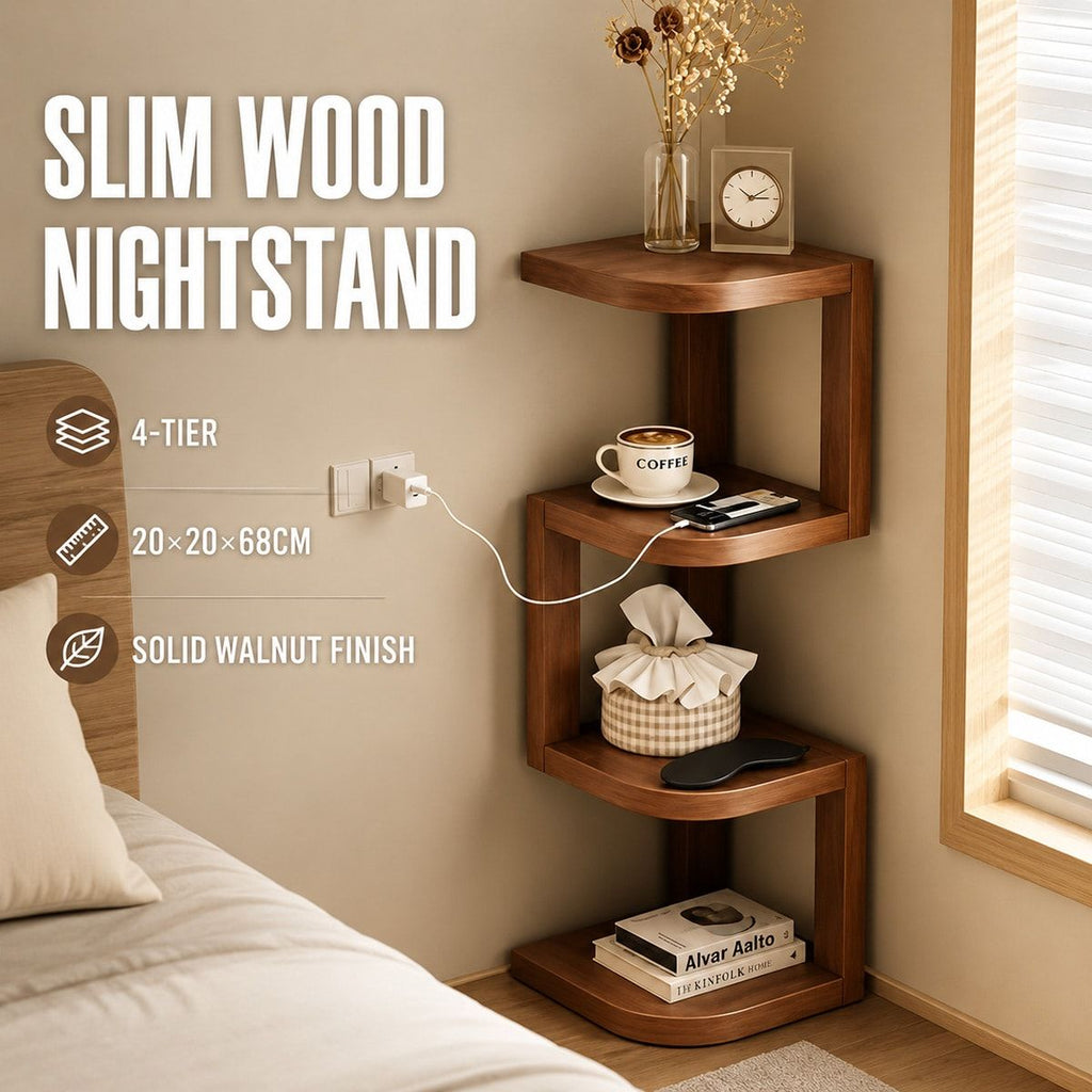Narrow Nightstand Bedroom Storage Organiser | StorageOZ
