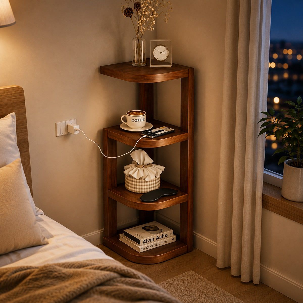 Narrow Nightstand Bedroom Storage Organiser | StorageOZ