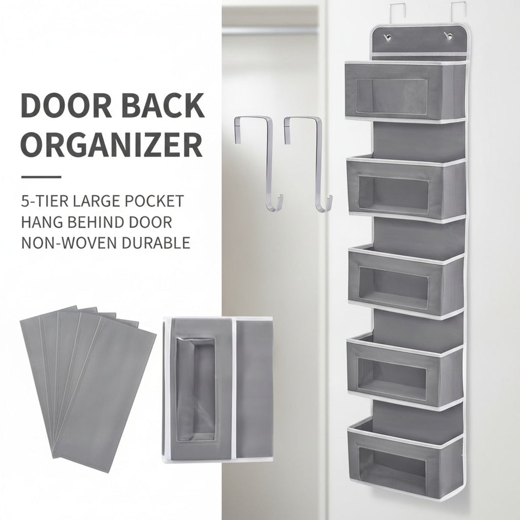 Dark Grey 5 Tier Closet Storage Organiser | StorageOZ