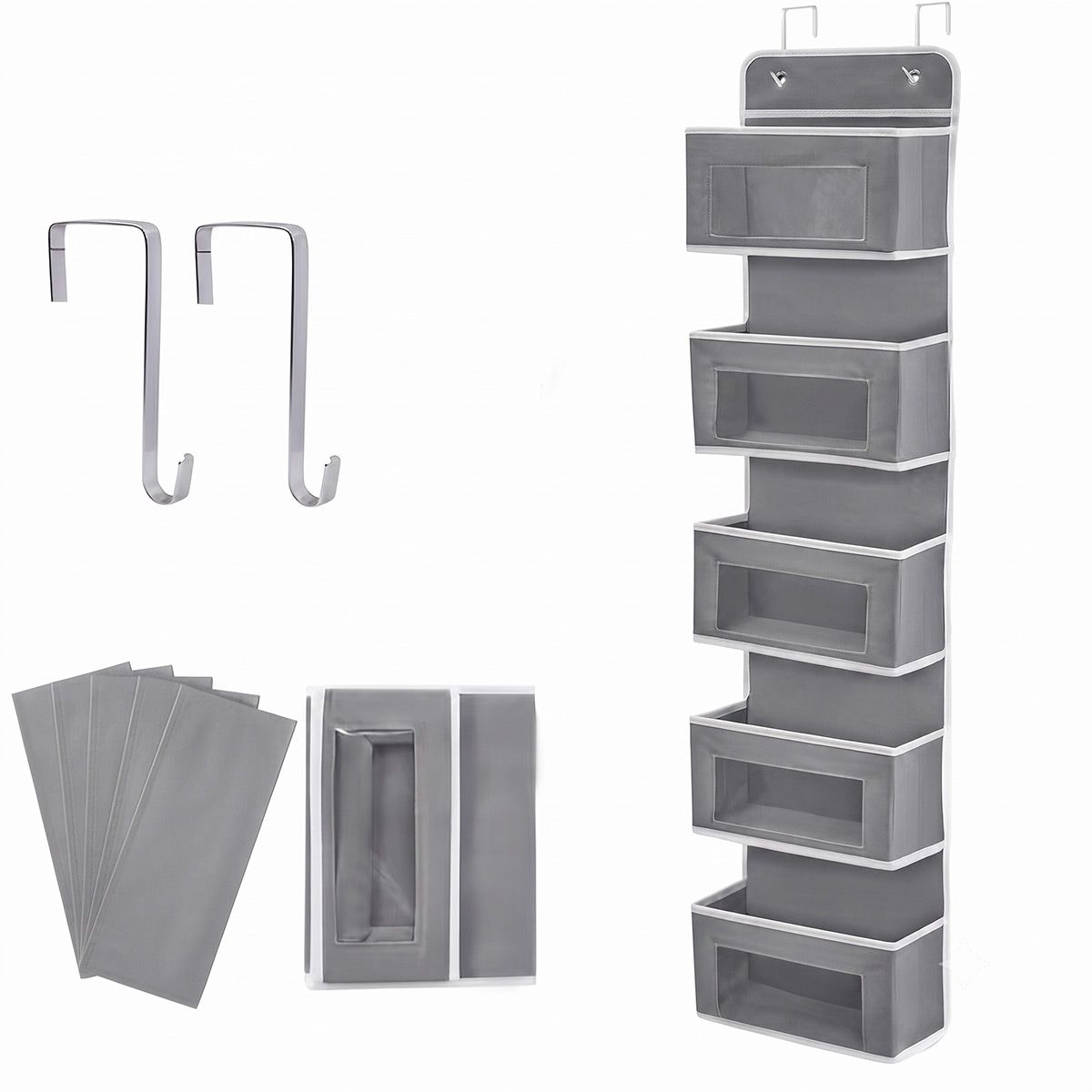 Dark Grey 5 Tier Closet Storage Organiser | StorageOZ