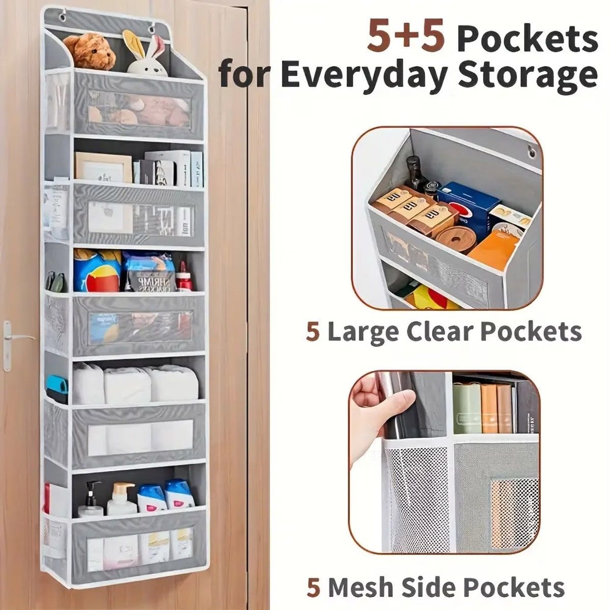 Dark Grey 5 Tier Closet Storage Organiser | StorageOZ