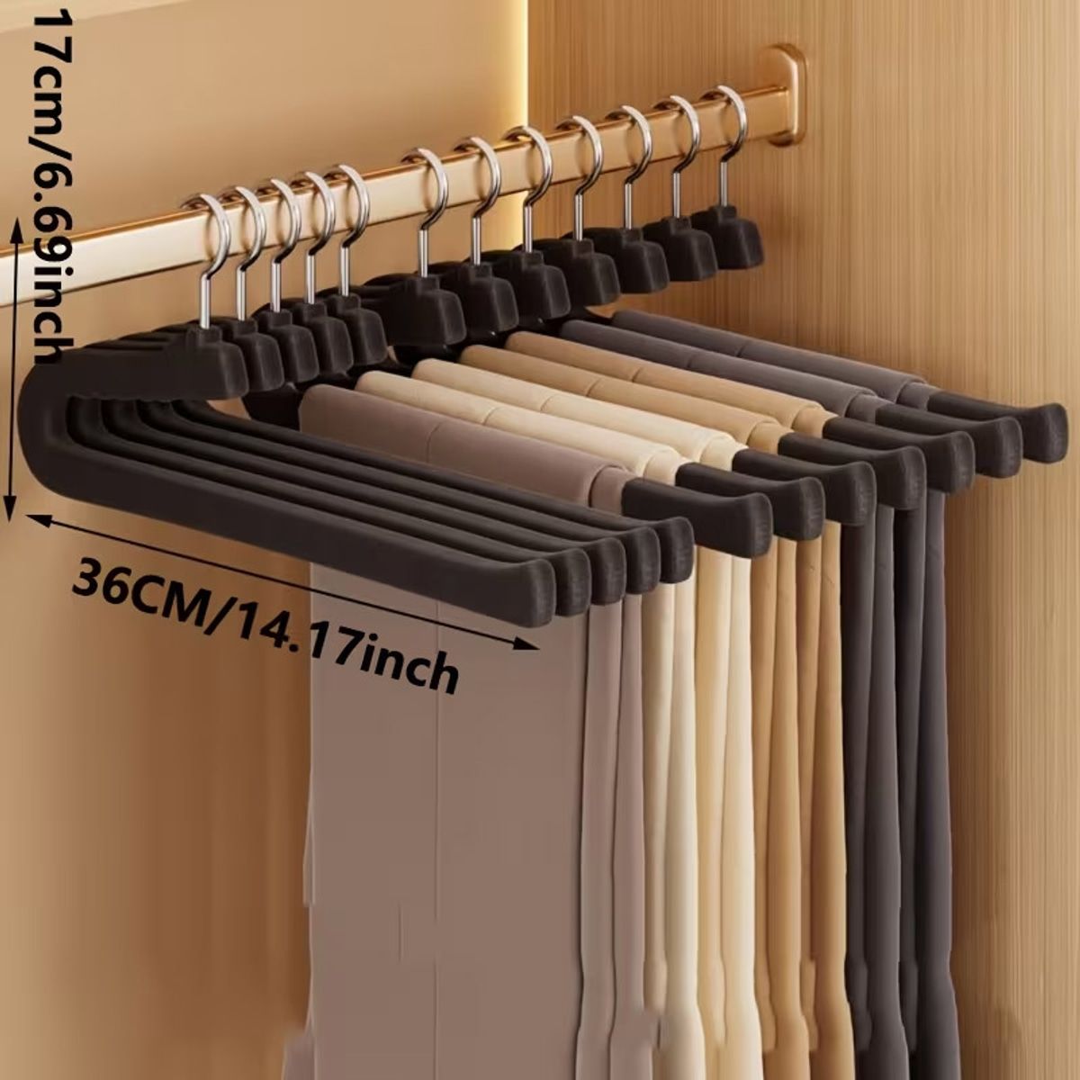 10 Pcs Black Pants Hanger Storage Organiser | StorageOZ