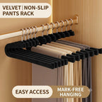 10 Pcs Black Pants Hanger Storage Organiser | StorageOZ