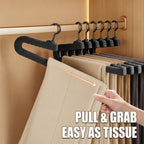 10 Pcs Black Pants Hanger Storage Organiser | StorageOZ