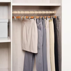 10 Pcs Wooden Clip Pants Hangers Two Finishes | StorageOZ