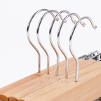 10 Pcs Wooden Clip Pants Hangers Two Finishes | StorageOZ