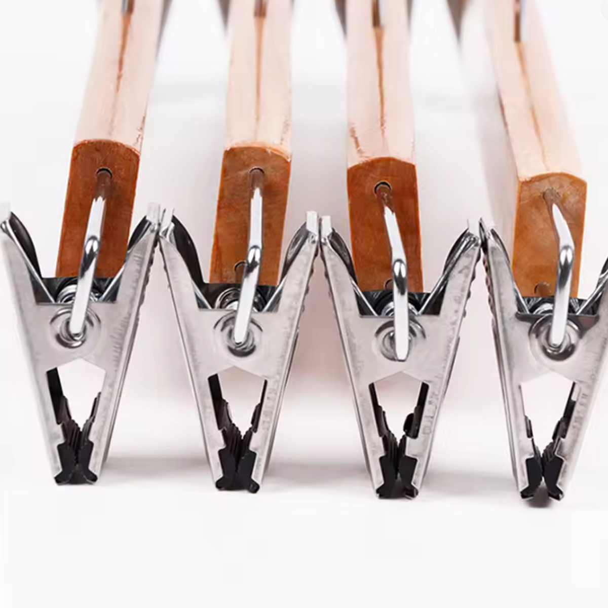 10 Pcs Wooden Clip Pants Hangers Two Finishes | StorageOZ
