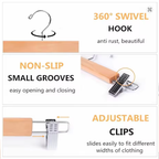 10 Pcs Wooden Clip Pants Hangers Two Finishes | StorageOZ