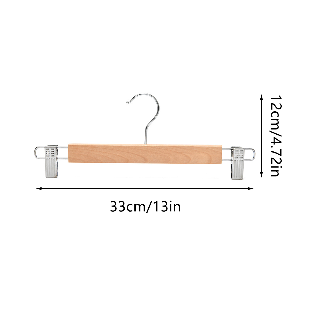 10 Pcs Wooden Clip Pants Hangers Two Finishes | StorageOZ