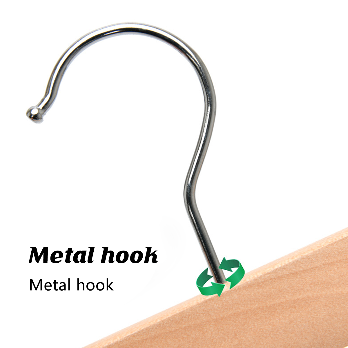 10 Pcs Wooden Clip Pants Hangers Two Finishes | StorageOZ