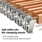10 Pcs Wooden Clip Pants Hangers Two Finishes | StorageOZ