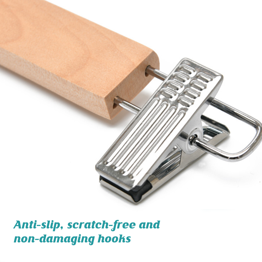 10 Pcs Wooden Clip Pants Hangers Two Finishes | StorageOZ