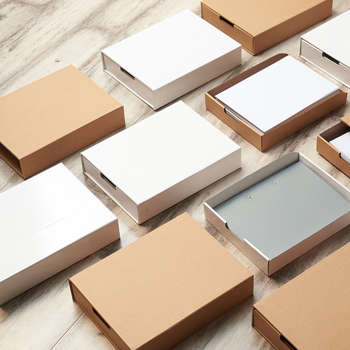 3 Pcs Paper Drawer Boxes Two Colours Set | StorageOZ