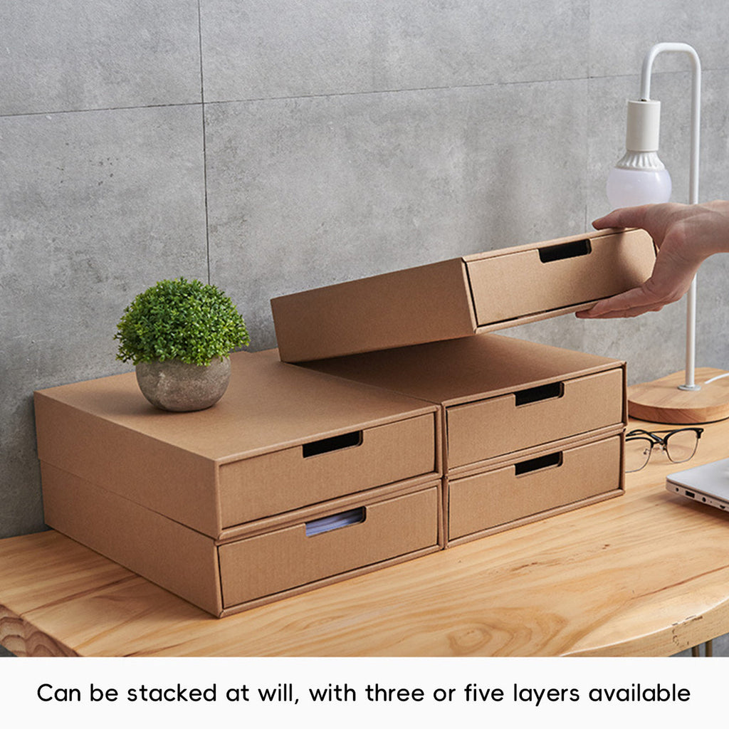 3 Pcs Paper Drawer Boxes Two Colours Set | StorageOZ