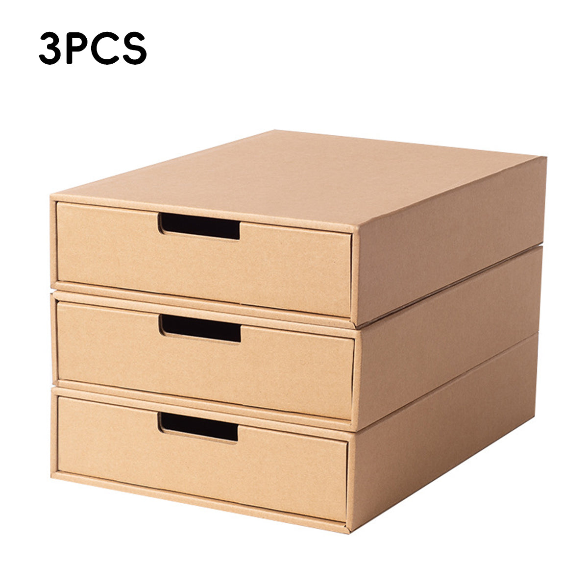 3 Pcs Paper Drawer Boxes Two Colours Set | StorageOZ
