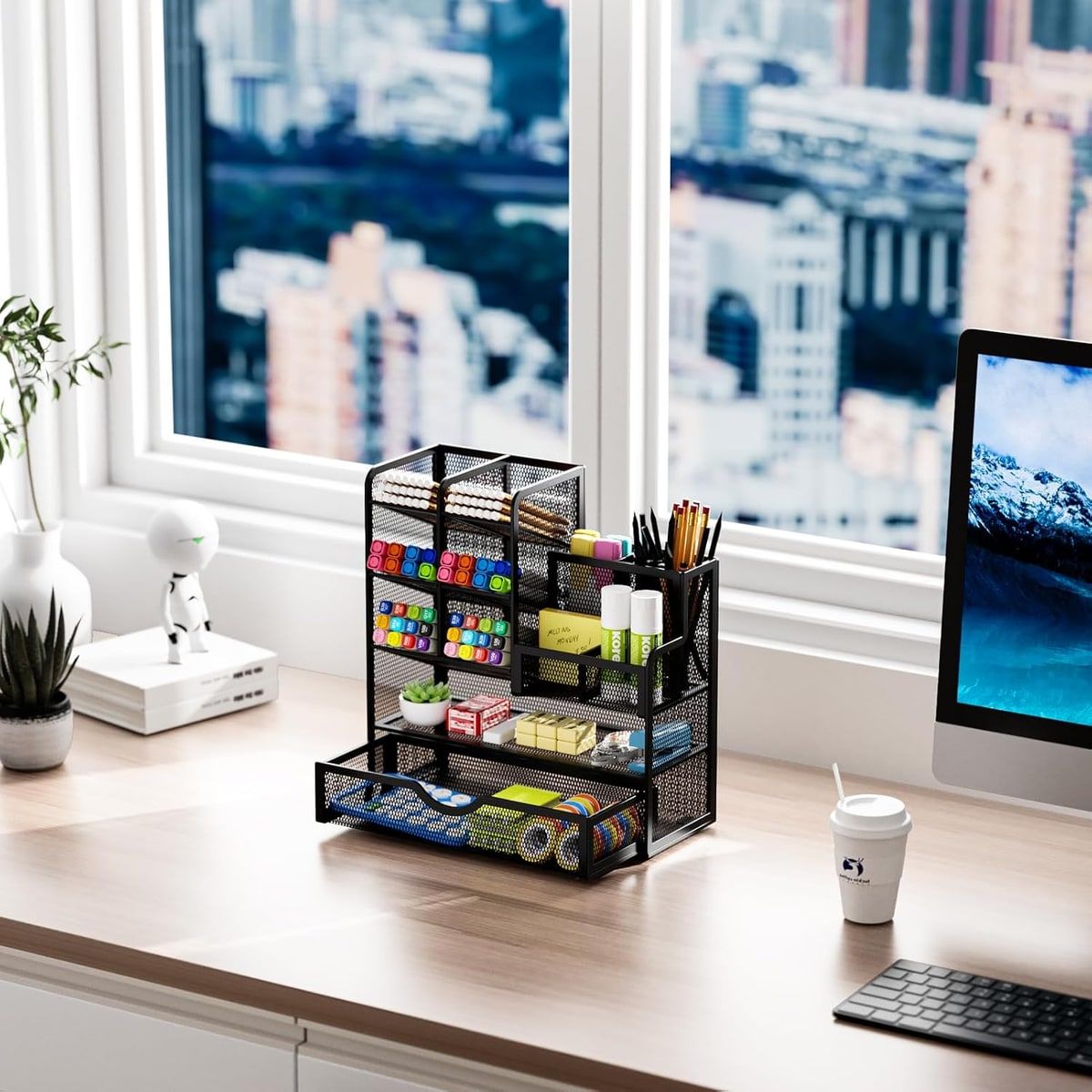 Black Desk Pen Holder Storage Cup Organiser | StorageOZ