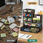 Black Desk Pen Holder Storage Cup Organiser | StorageOZ
