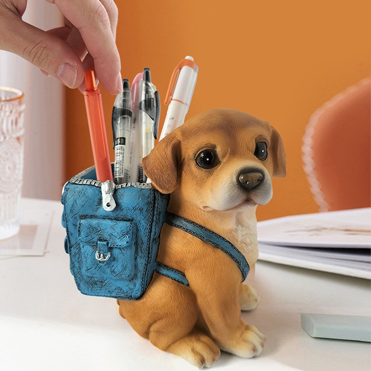 Blue Dog Shape Desk Pen Holder Organiser | StorageOZ