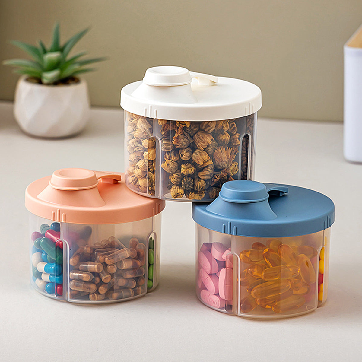 3 Pcs Portable Pill Organisers Three Colours | StorageOZ