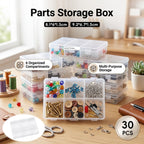 30 Pcs 6 Cell Parts Boxes Two Sizes Rack | StorageOZ
