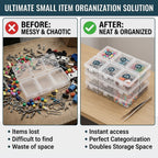30 Pcs 6 Cell Parts Boxes Two Sizes Rack | StorageOZ