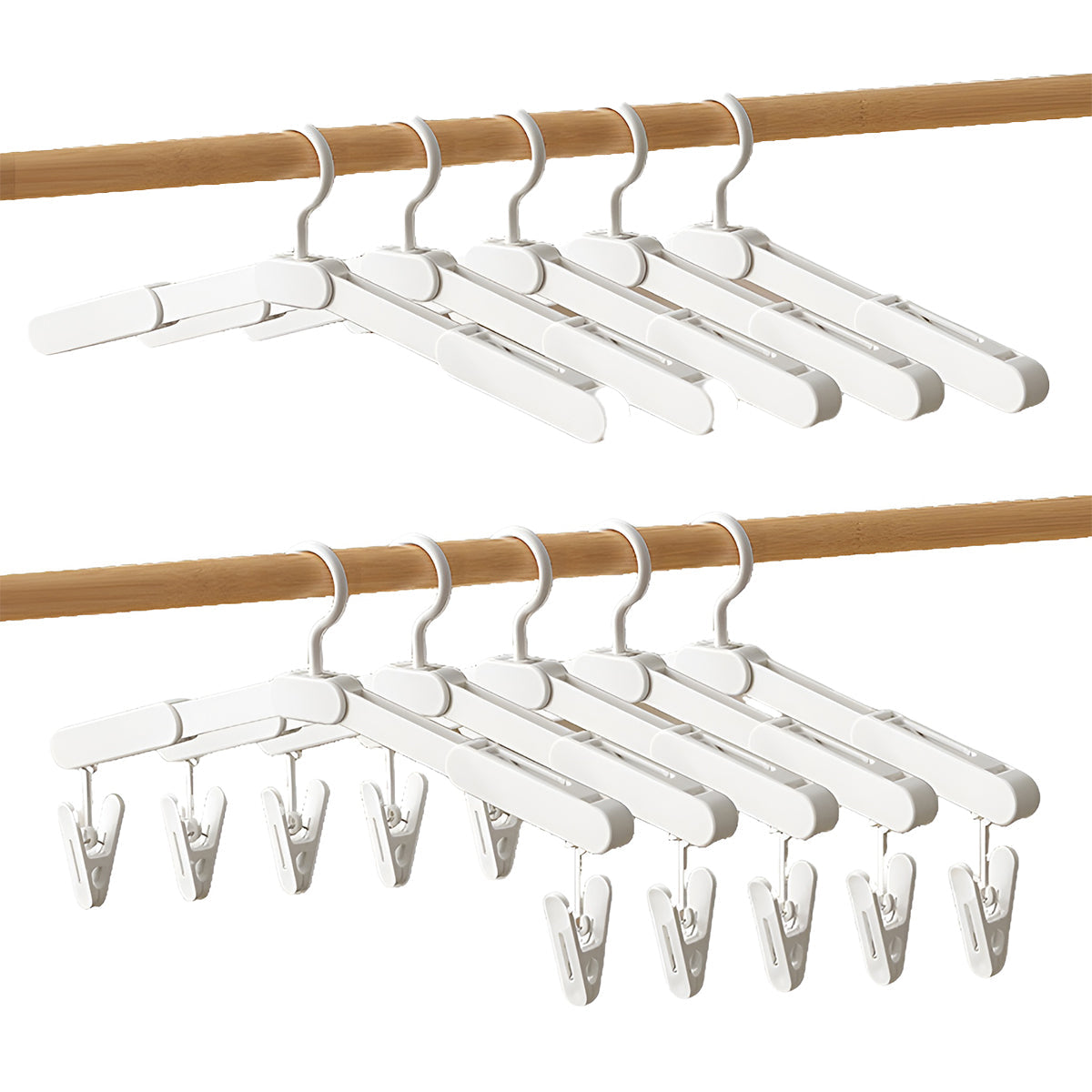 5 Pcs Foldable Plastic Hangers Two Styles | StorageOZ