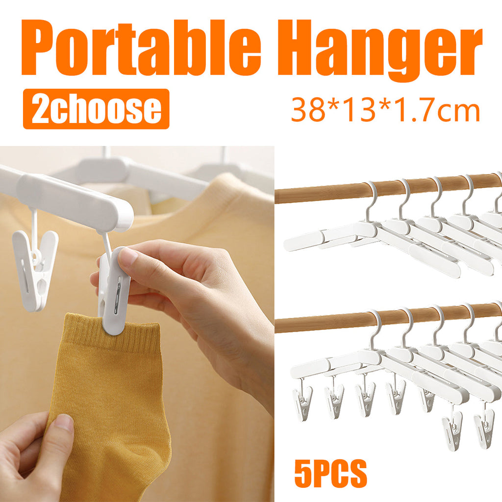 5 Pcs Foldable Plastic Hangers Two Styles | StorageOZ