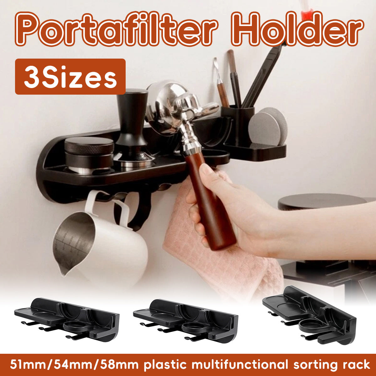 Wall Portafilter Holder Three Sizes Rack | StorageOZ