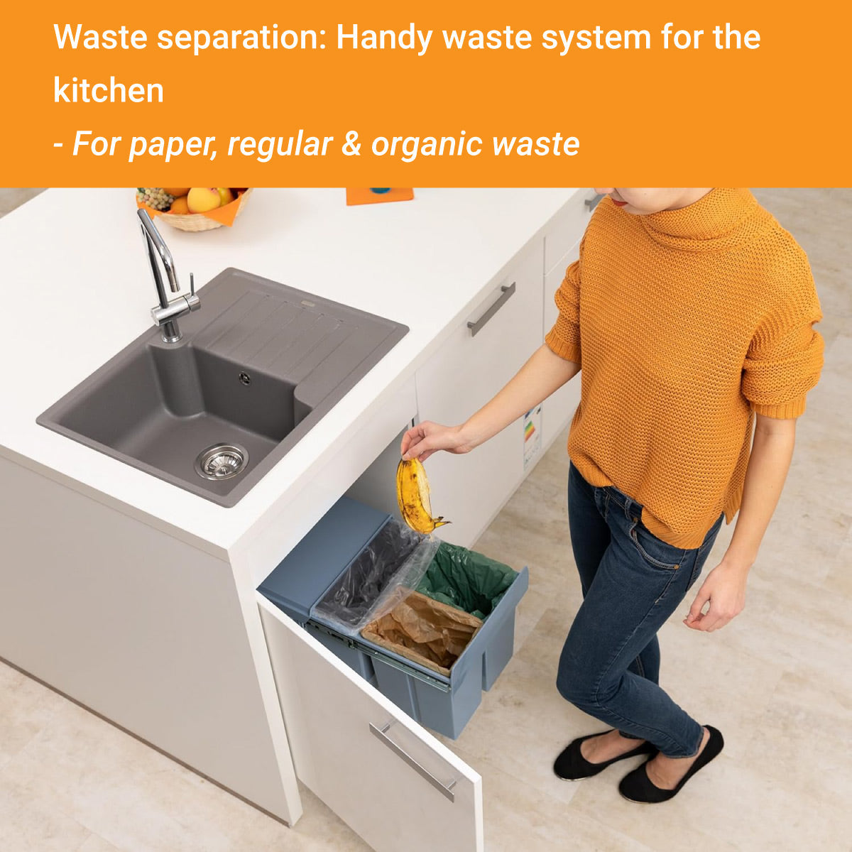 Pull Out Under Sink Sort Bins Two Layouts | StorageOZ