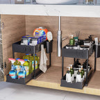 2 Tier Under Sink Pull Out Rack Two Colours | StorageOZ