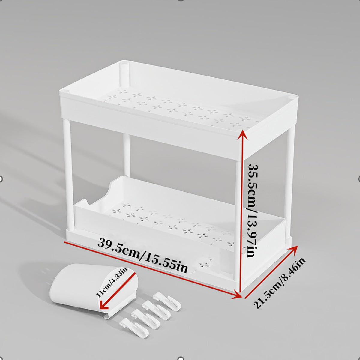 2 Tier Under Sink Pull Out Rack Two Colours | StorageOZ
