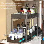2 Tier Under Sink Pull Out Rack Two Colours | StorageOZ