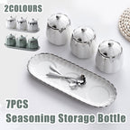 7 Pcs Spice Jars Two Tones Organiser Set | StorageOZ