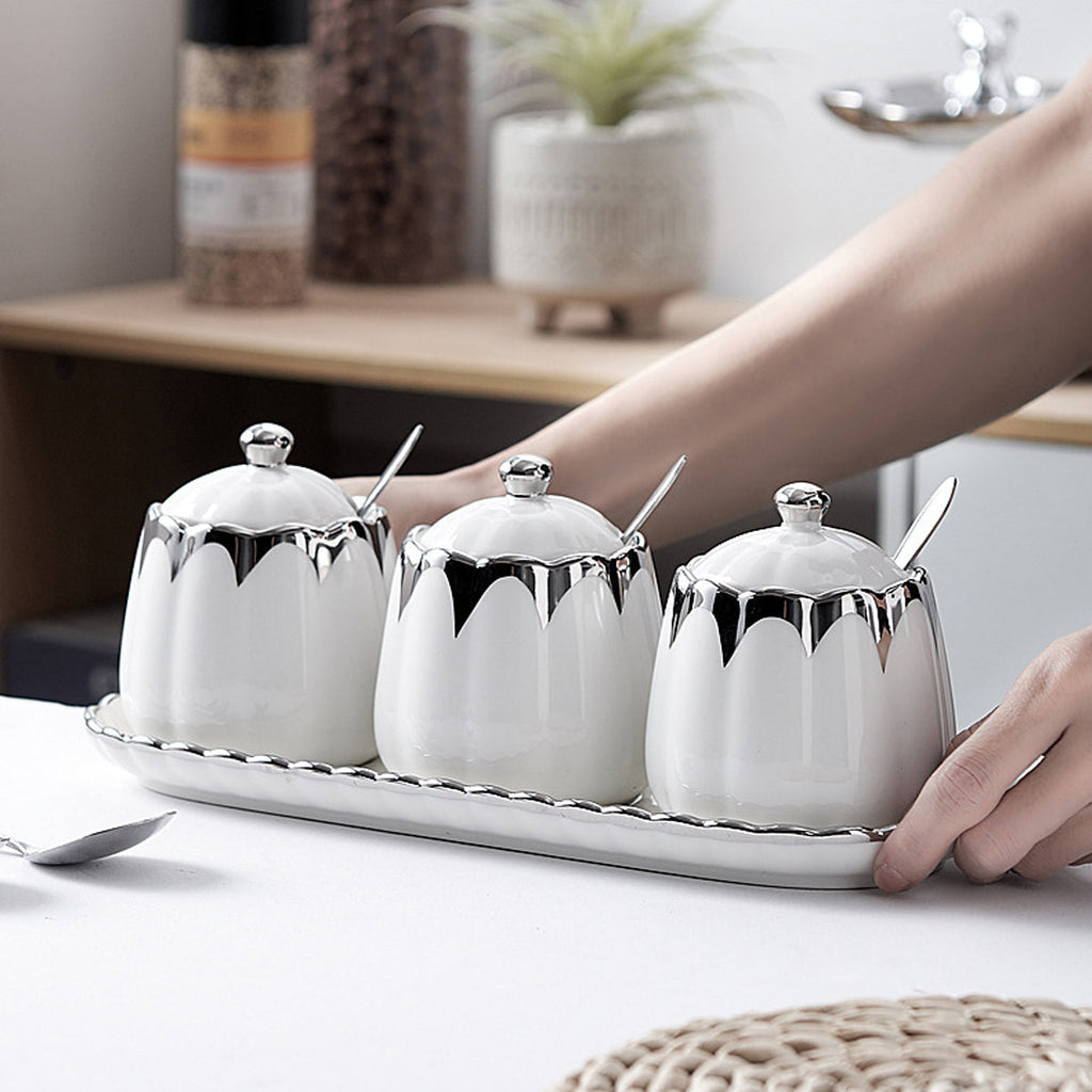 7 Pcs Spice Jars Two Tones Organiser Set | StorageOZ
