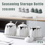 7 Pcs Spice Jars Two Tones Organiser Set | StorageOZ