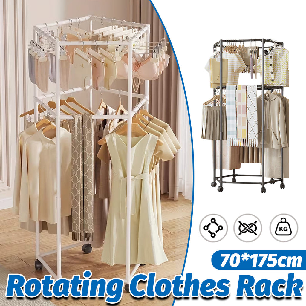 Rotating Floor Clothes Rack Two Colours Set | StorageOZ