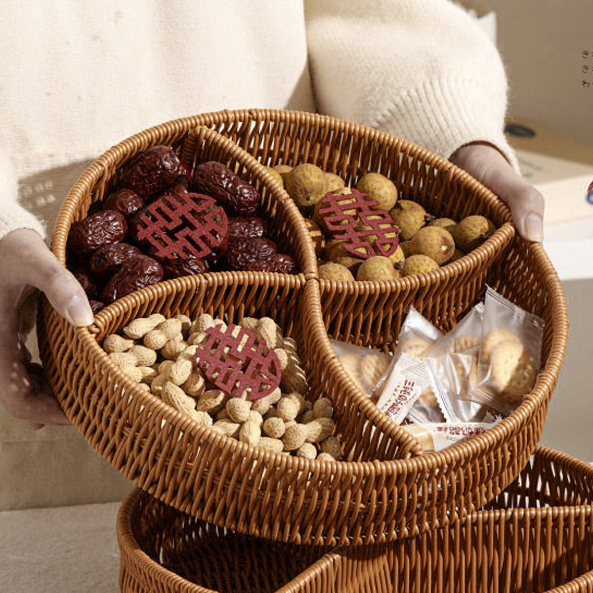 Rattan Style Storage Basket with Handles | StorageOZ