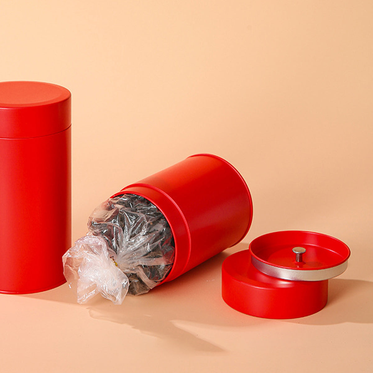 5 Pcs Tin Tea Canisters Three Colours Set | StorageOZ