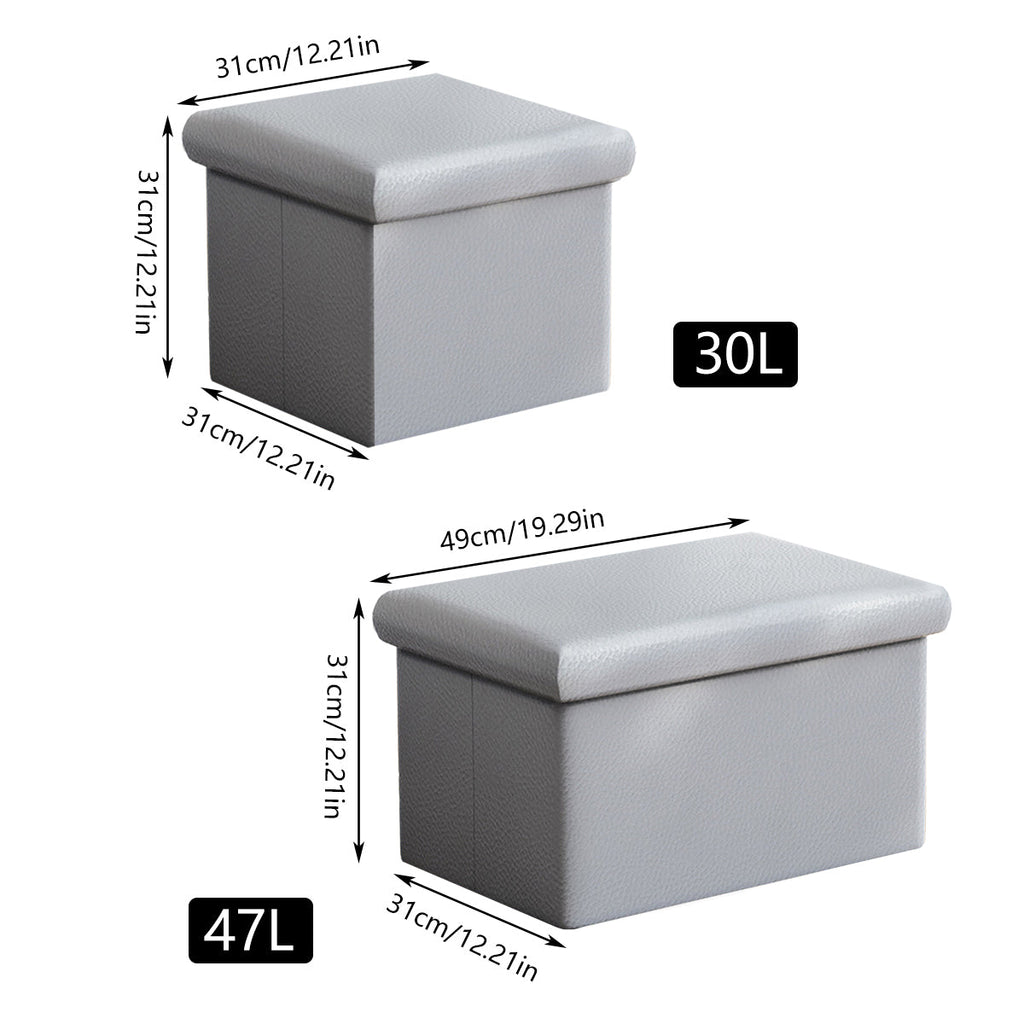 Grey Storage Stool Bench Two Capacities Set | StorageOZ