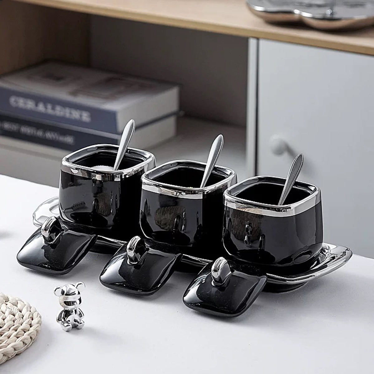 7 Pcs Spice Jars Two Colours Organiser Set | StorageOZ