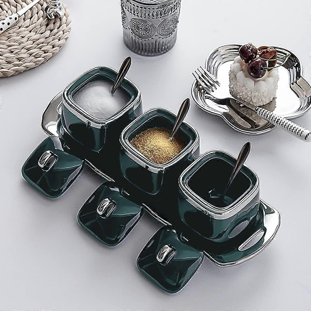 7 Pcs Spice Jars Two Colours Organiser Set | StorageOZ