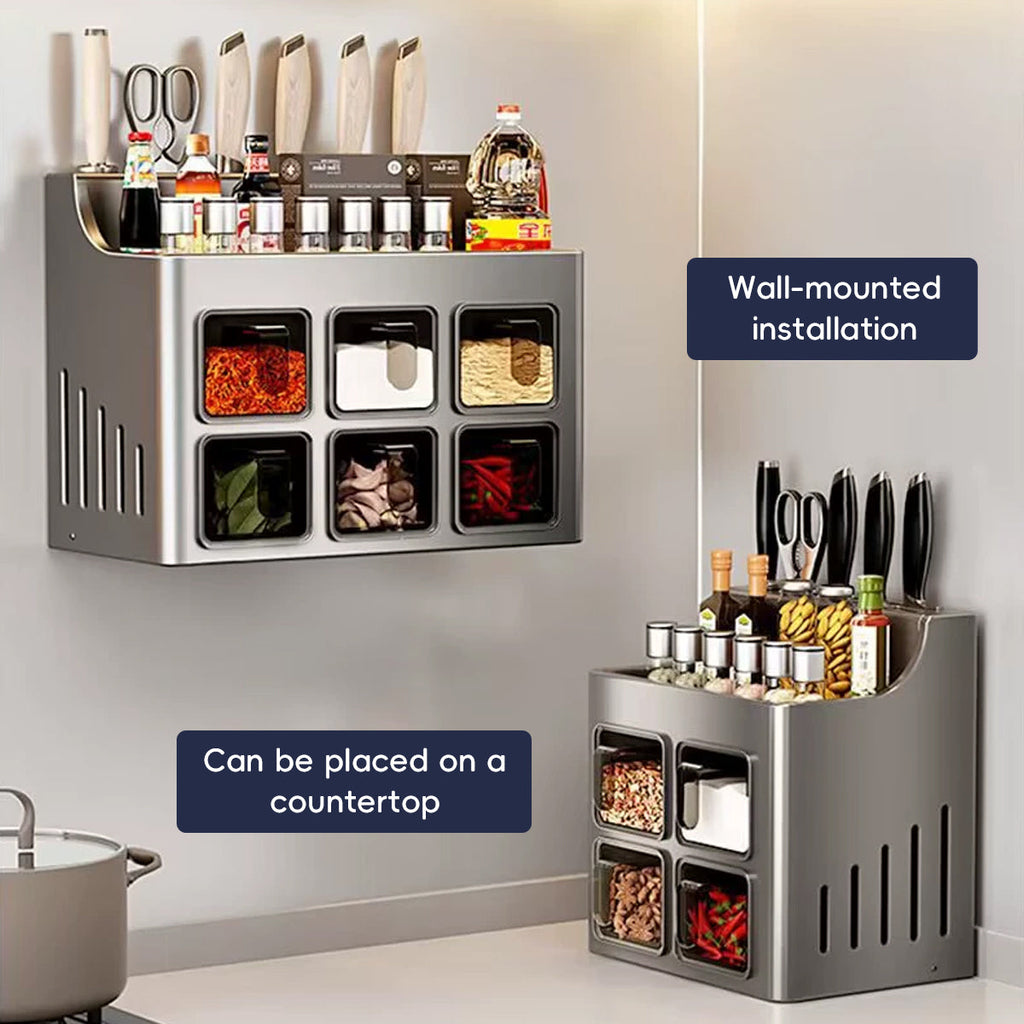 Kitchen Spice Rack Six Drawers Organiser | StorageOZ